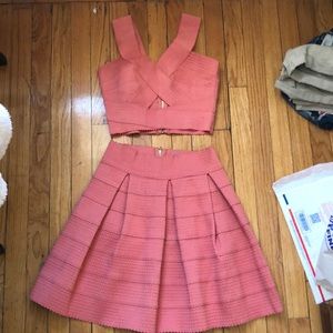 Charlotte Russe Pink/peach tank and skirt set